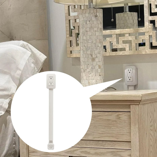 Rotating Power Outlet Extender with USB & Phone Stand